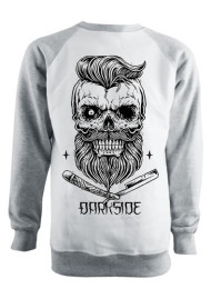 Bearded Skull Grey and White Sweatshirt