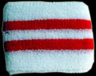  - White and Red Striped Sweat Band