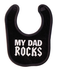 Dad Rocks Black Bib